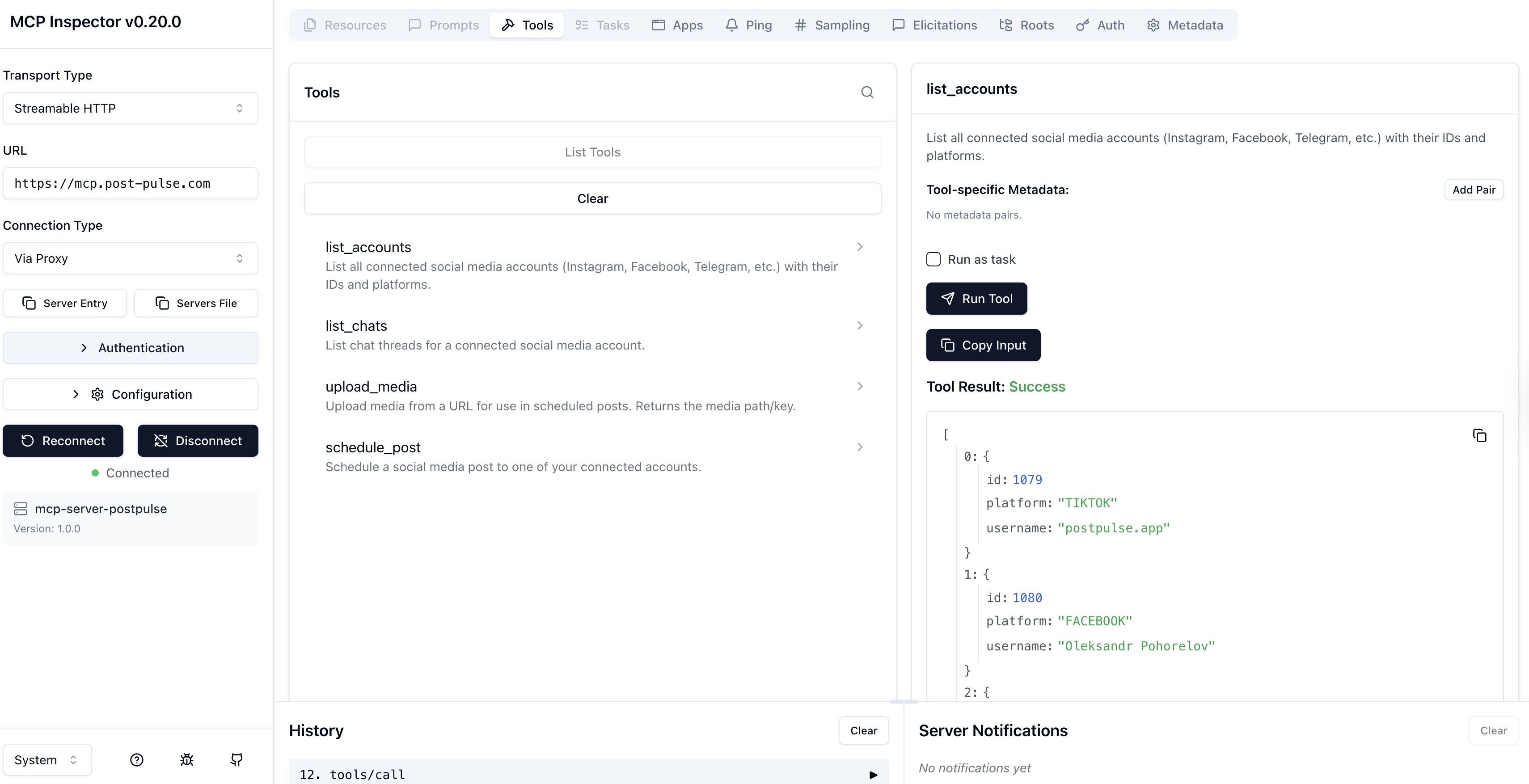 MCP Server with PostPulse